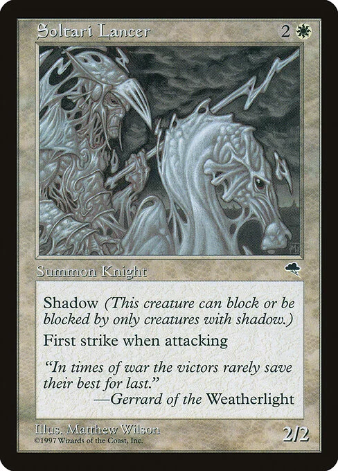 Soltari Lancer, carta Magic di tipo Creature — Soltari Knight illustrata da Matthew D. Wilson