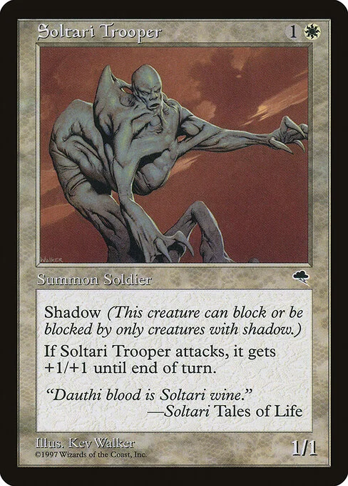 Soltari Trooper, carta Magic di tipo Creature — Soltari Soldier illustrata da Kev Walker