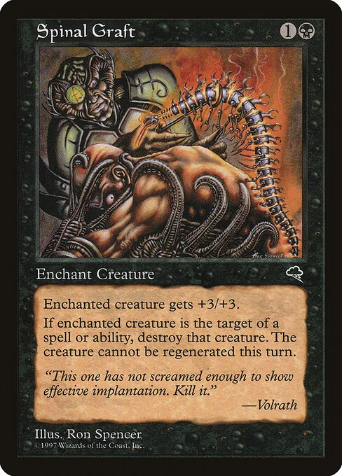 Spinal Graft, carta Magic di tipo Enchantment — Aura illustrata da Ron Spencer