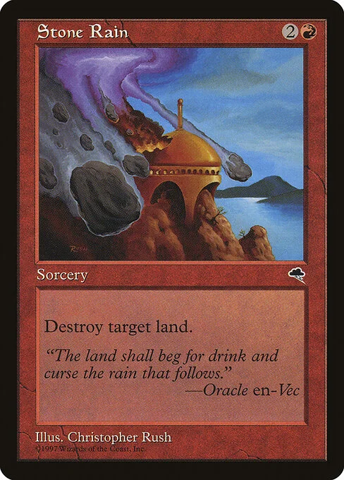 Stone Rain, carta Magic di tipo Sorcery illustrata da Christopher Rush