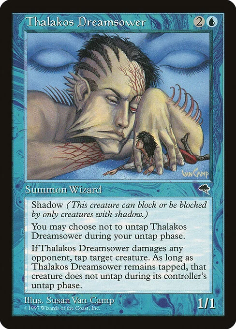 Thalakos Dreamsower, carta Magic di tipo Creature — Thalakos Wizard illustrata da Susan Van Camp
