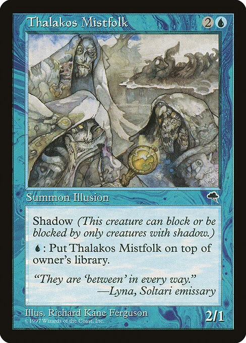 Thalakos Mistfolk, carta Magic di tipo Creature — Thalakos Illusion illustrata da Richard Kane Ferguson
