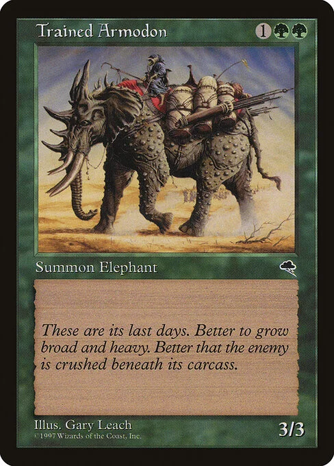 Trained Armodon, carta Magic di tipo Creature — Elephant illustrata da Gary Leach