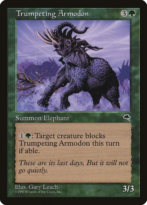 Trumpeting Armodon, carta Magic di tipo Creature — Elephant illustrata da Gary Leach