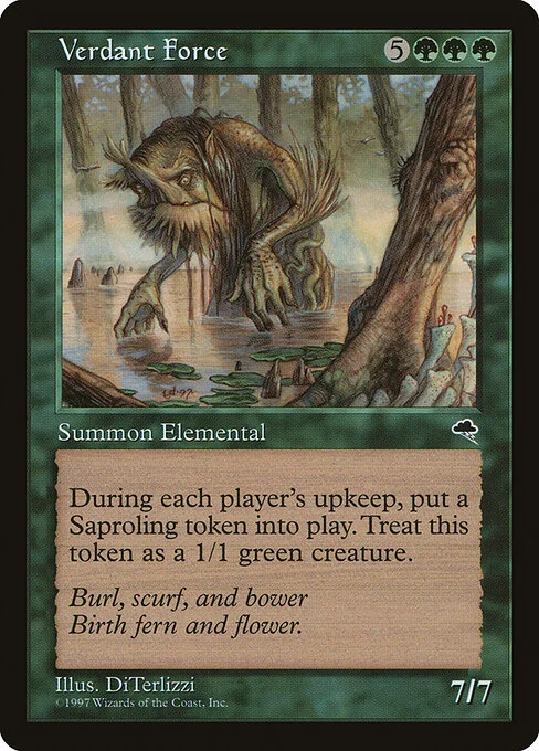 Verdant Force, carta Magic di tipo Creature — Elemental illustrata da DiTerlizzi