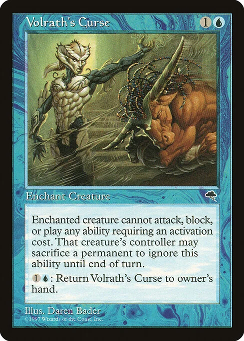 Volrath's Curse, carta Magic di tipo Enchantment — Aura illustrata da Daren Bader