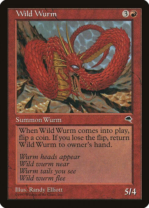Wild Wurm, carta Magic di tipo Creature — Wurm illustrata da Randy Elliott