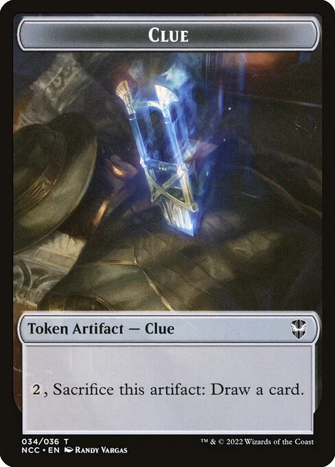 Clue, carta Magic di tipo Token Artifact — Clue illustrata da Randy Vargas