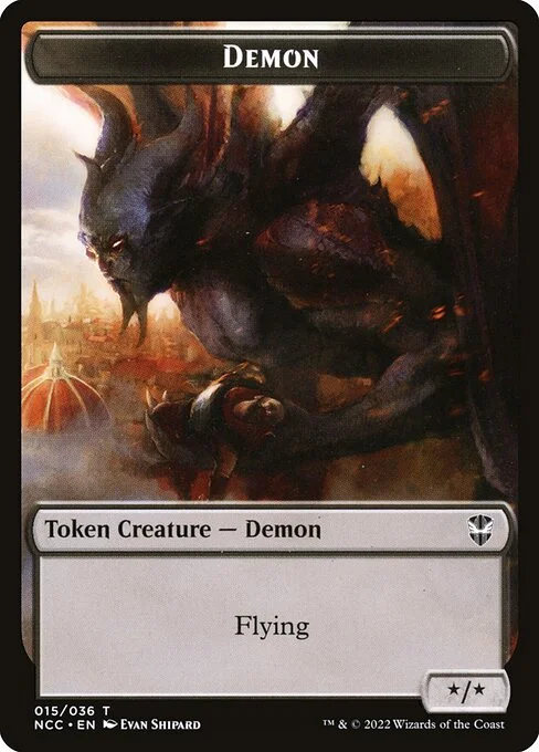 Demon, carta Magic di tipo Token Creature — Demon illustrata da Evan Shipard