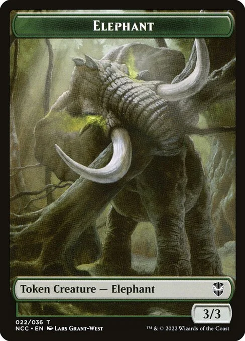 Elephant, carta Magic di tipo Token Creature — Elephant illustrata da Lars Grant-West