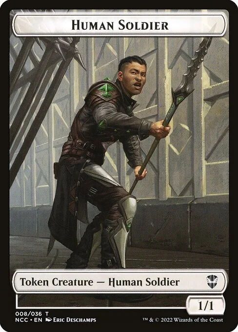 Human Soldier, carta Magic di tipo Token Creature — Human Soldier illustrata da Eric Deschamps