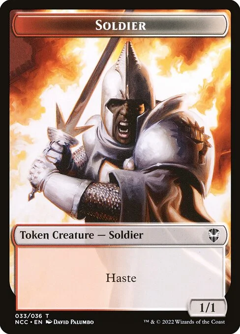Soldier, carta Magic di tipo Token Creature — Soldier illustrata da David Palumbo