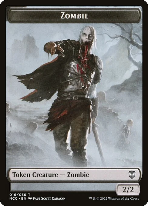Zombie, carta Magic di tipo Token Creature — Zombie illustrata da Paul Scott Canavan