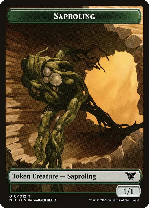 Saproling, carta Magic di tipo Token Creature — Saproling illustrata da Warren Mahy