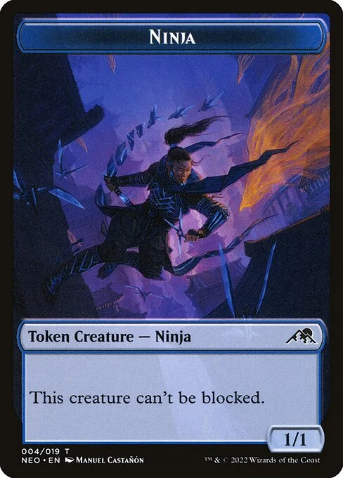 Ninja, carta Magic di tipo Token Creature — Ninja illustrata da Manuel Castañón