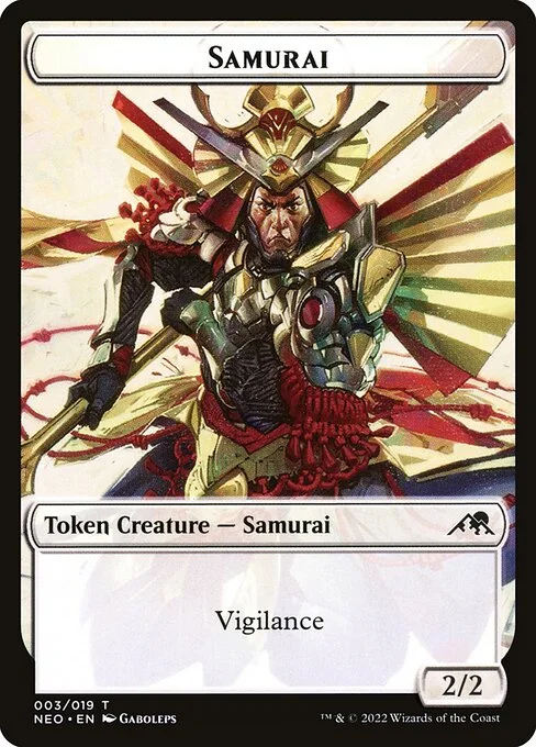 Samurai, carta Magic di tipo Token Creature — Samurai illustrata da Gaboleps