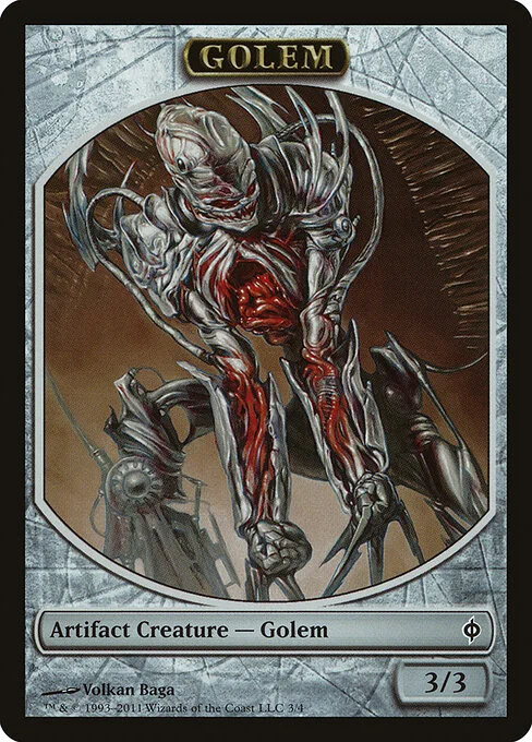 Golem, carta Magic di tipo Token Artifact Creature — Golem illustrata da Volkan Baǵa