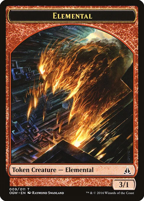 Elemental, carta Magic di tipo Token Creature — Elemental illustrata da Raymond Swanland
