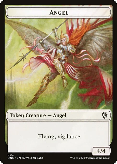 Angel, carta Magic di tipo Token Creature — Angel illustrata da Volkan Baǵa