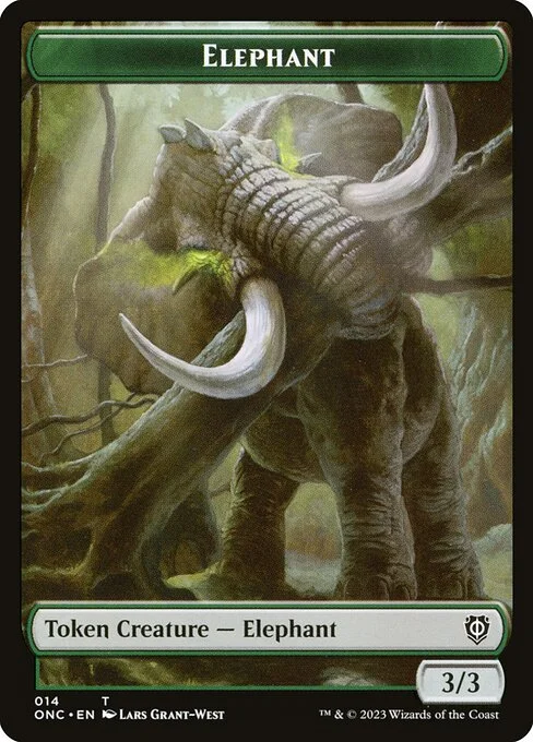 Elephant, carta Magic di tipo Token Creature — Elephant illustrata da Lars Grant-West