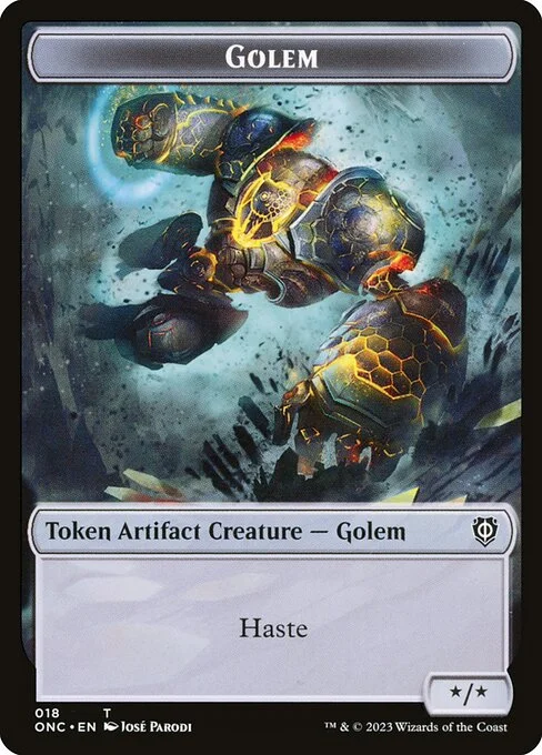 Golem, carta Magic di tipo Token Artifact Creature — Golem illustrata da José Parodi