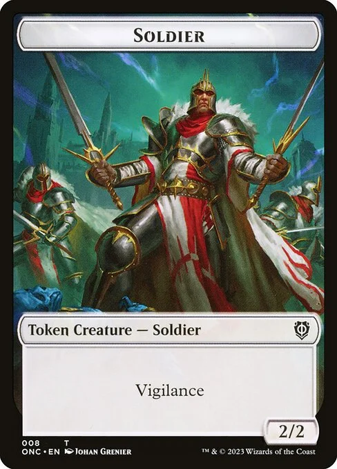 Soldier, carta Magic di tipo Token Creature — Soldier illustrata da Johan Grenier