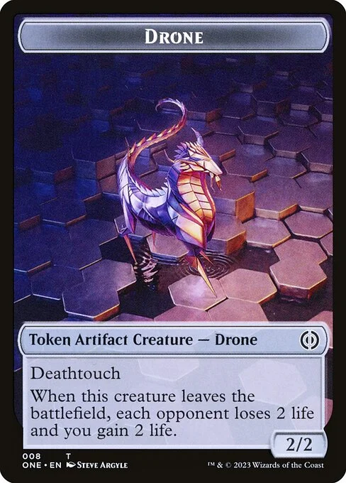 Drone, carta Magic di tipo Token Artifact Creature — Drone illustrata da Steve Argyle