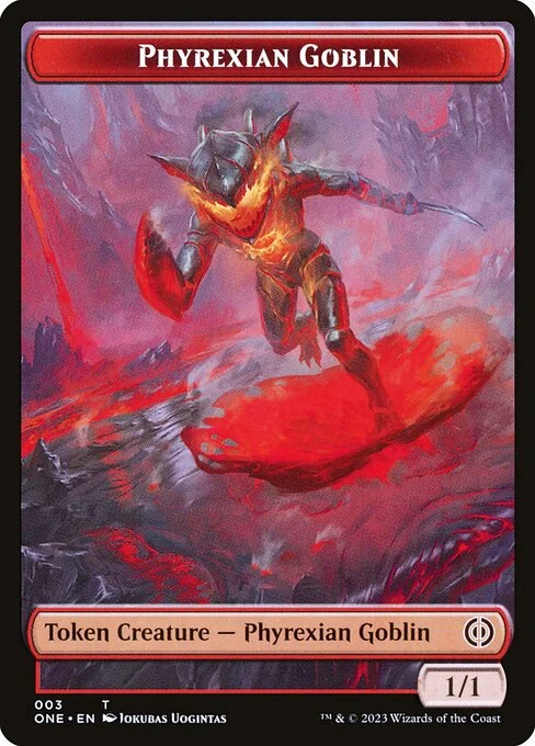 Phyrexian Goblin, carta Magic di tipo Token Creature — Phyrexian Goblin illustrata da Jokubas Uogintas