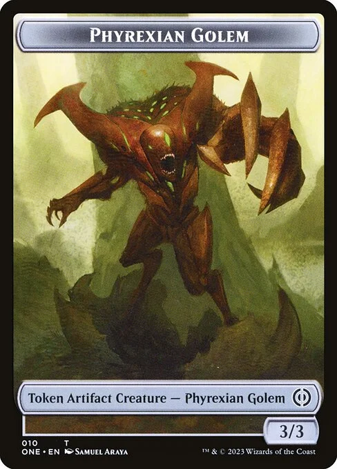 Phyrexian Golem, carta Magic di tipo Token Artifact Creature — Phyrexian Golem illustrata da Samuel Araya