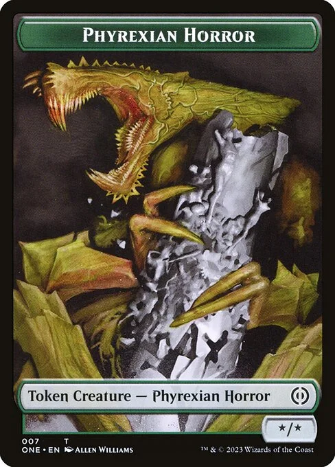 Phyrexian Horror, carta Magic di tipo Token Creature — Phyrexian Horror illustrata da Allen Williams