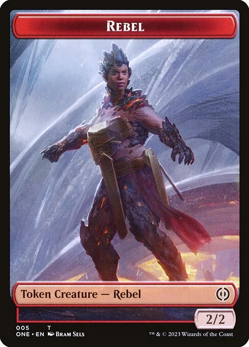 Rebel, carta Magic di tipo Token Creature — Rebel illustrata da Bram Sels