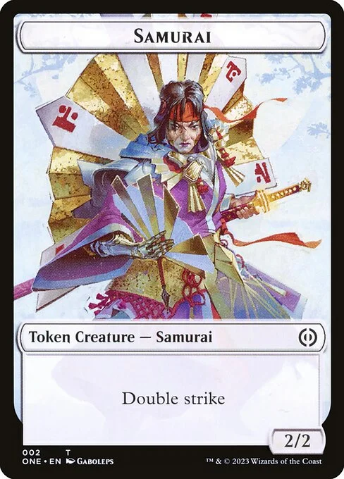 Samurai, carta Magic di tipo Token Creature — Samurai illustrata da Gaboleps