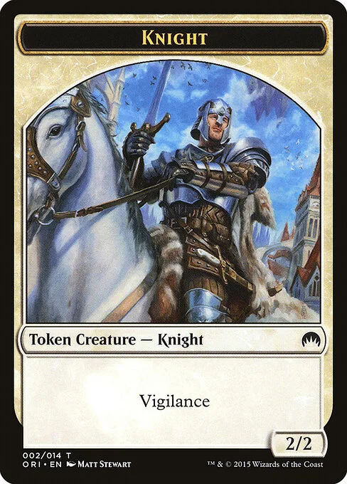 Knight, carta Magic di tipo Token Creature — Knight illustrata da Matt Stewart
