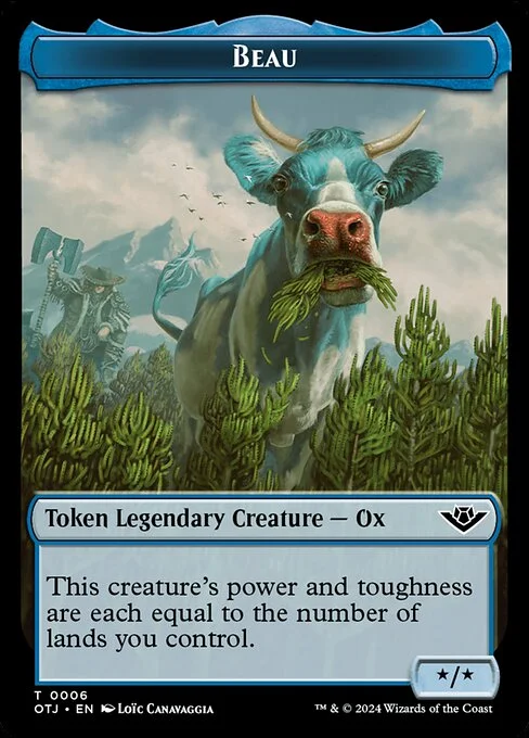Beau, carta Magic di tipo Token Legendary Creature — Ox illustrata da Loïc Canavaggia