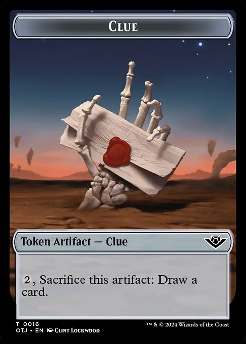 Clue, carta Magic di tipo Token Artifact — Clue illustrata da Clint Lockwood