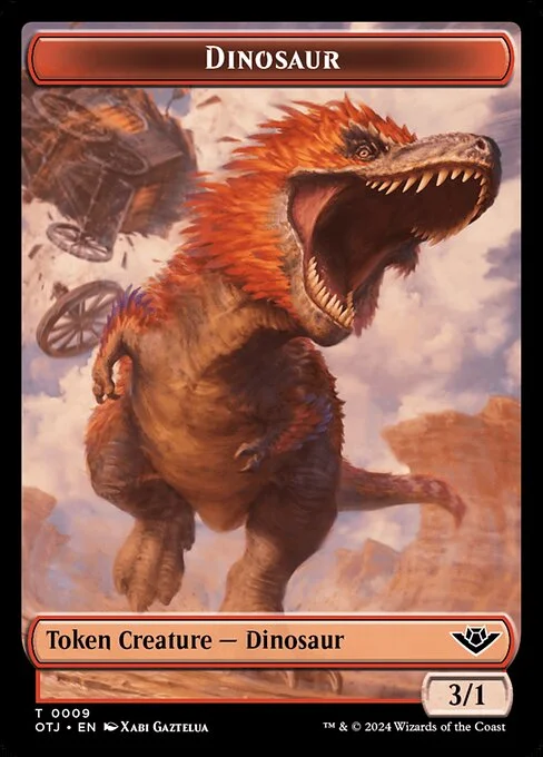 Dinosaur, carta Magic di tipo Token Creature — Dinosaur illustrata da Xabi Gaztelua