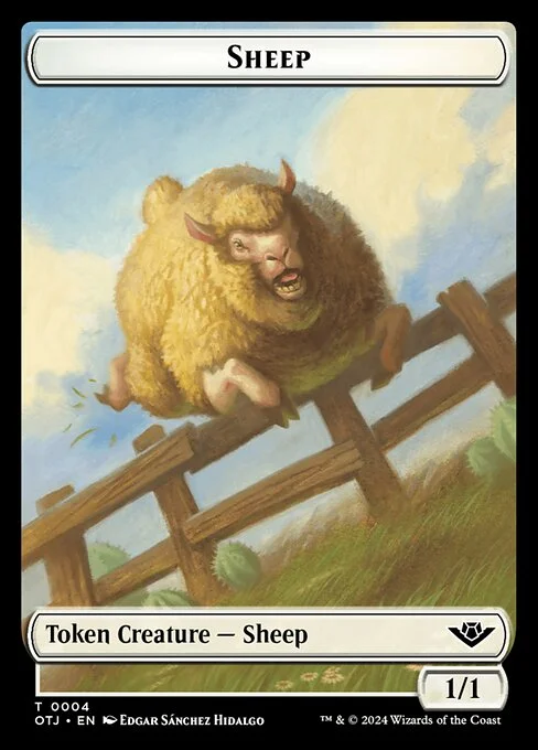 Sheep, carta Magic di tipo Token Creature — Sheep illustrata da Edgar Sánchez Hidalgo