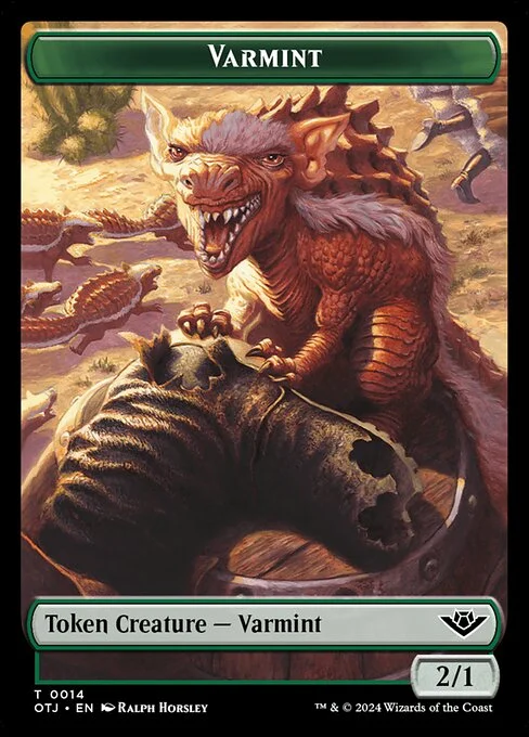 Varmint, carta Magic di tipo Token Creature — Varmint illustrata da Ralph Horsley
