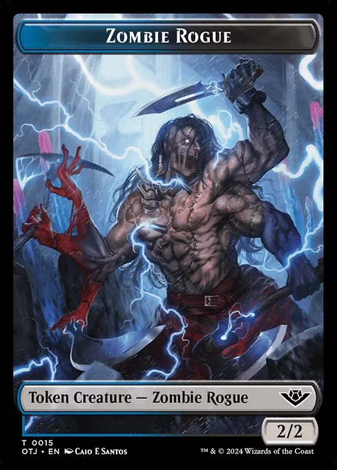 Zombie Rogue, carta Magic di tipo Token Creature — Zombie Rogue illustrata da Caio E Santos