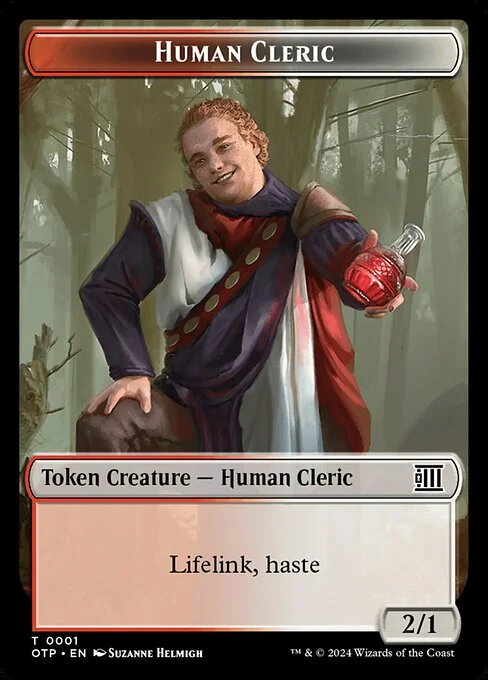 Human Cleric, carta Magic di tipo Token Creature — Human Cleric illustrata da Suzanne Helmigh