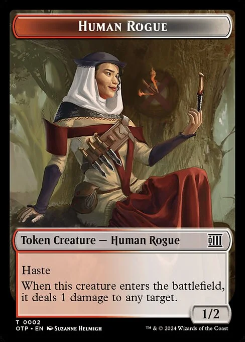 Human Rogue, carta Magic di tipo Token Creature — Human Rogue illustrata da Suzanne Helmigh