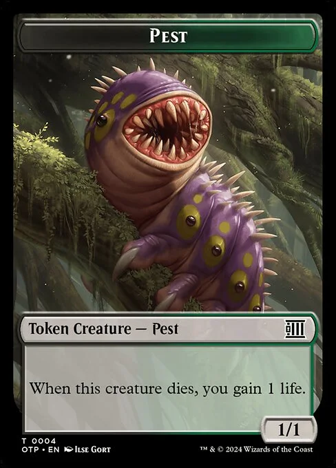 Pest, carta Magic di tipo Token Creature — Pest illustrata da Ilse Gort