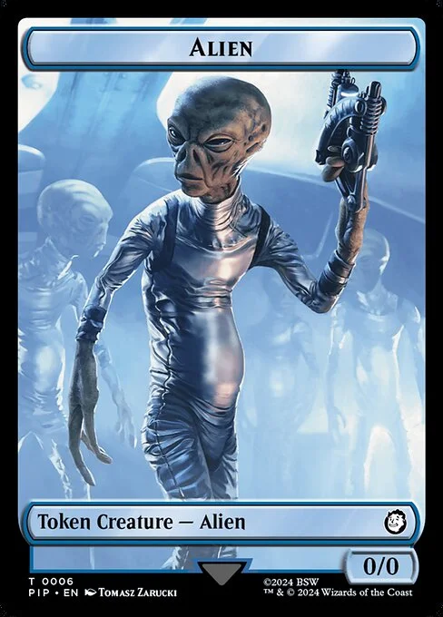 Alien, carta Magic di tipo Token Creature — Alien illustrata da Tomasz Zarucki
