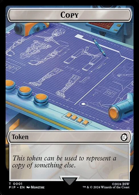 Copy, carta Magic di tipo Token illustrata da Monztre