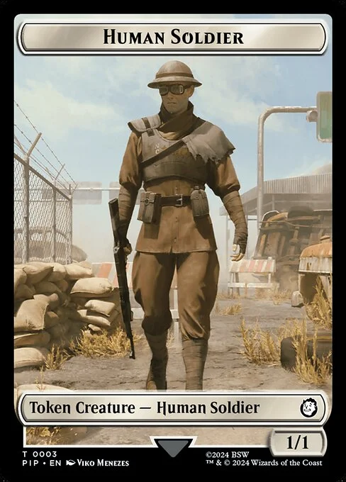 Human Soldier, carta Magic di tipo Token Creature — Human Soldier illustrata da Viko Menezes