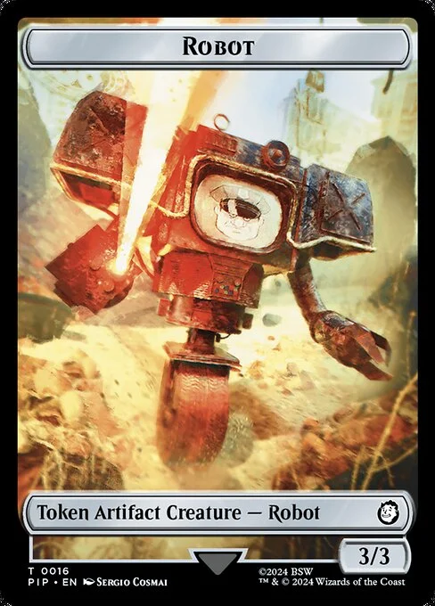 Robot, carta Magic di tipo Token Artifact Creature — Robot illustrata da Sergio Cosmai