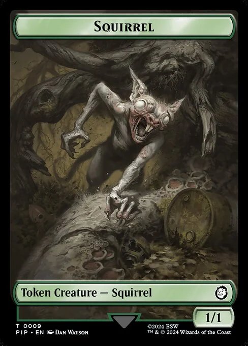 Squirrel, carta Magic di tipo Token Creature — Squirrel illustrata da Dan Watson