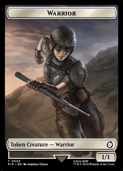 Warrior, carta Magic di tipo Token Creature — Warrior illustrata da Andreia Ugrai