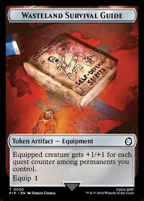 Wasteland Survival Guide, carta Magic di tipo Token Artifact — Equipment illustrata da Sergio Cosmai