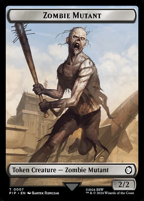 Zombie Mutant, carta Magic di tipo Token Creature — Zombie Mutant illustrata da Bartek Fedyczak